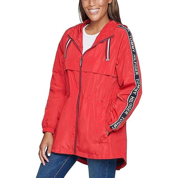 Tommy Hilfiger Womens Windbreaker Hooded Jacket Size S - Picture 1 of 4